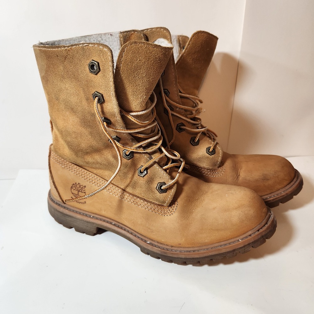 Timberland Womens Wheat Waterproof Fleece Lined Lace Up Nubuck Leather Boots